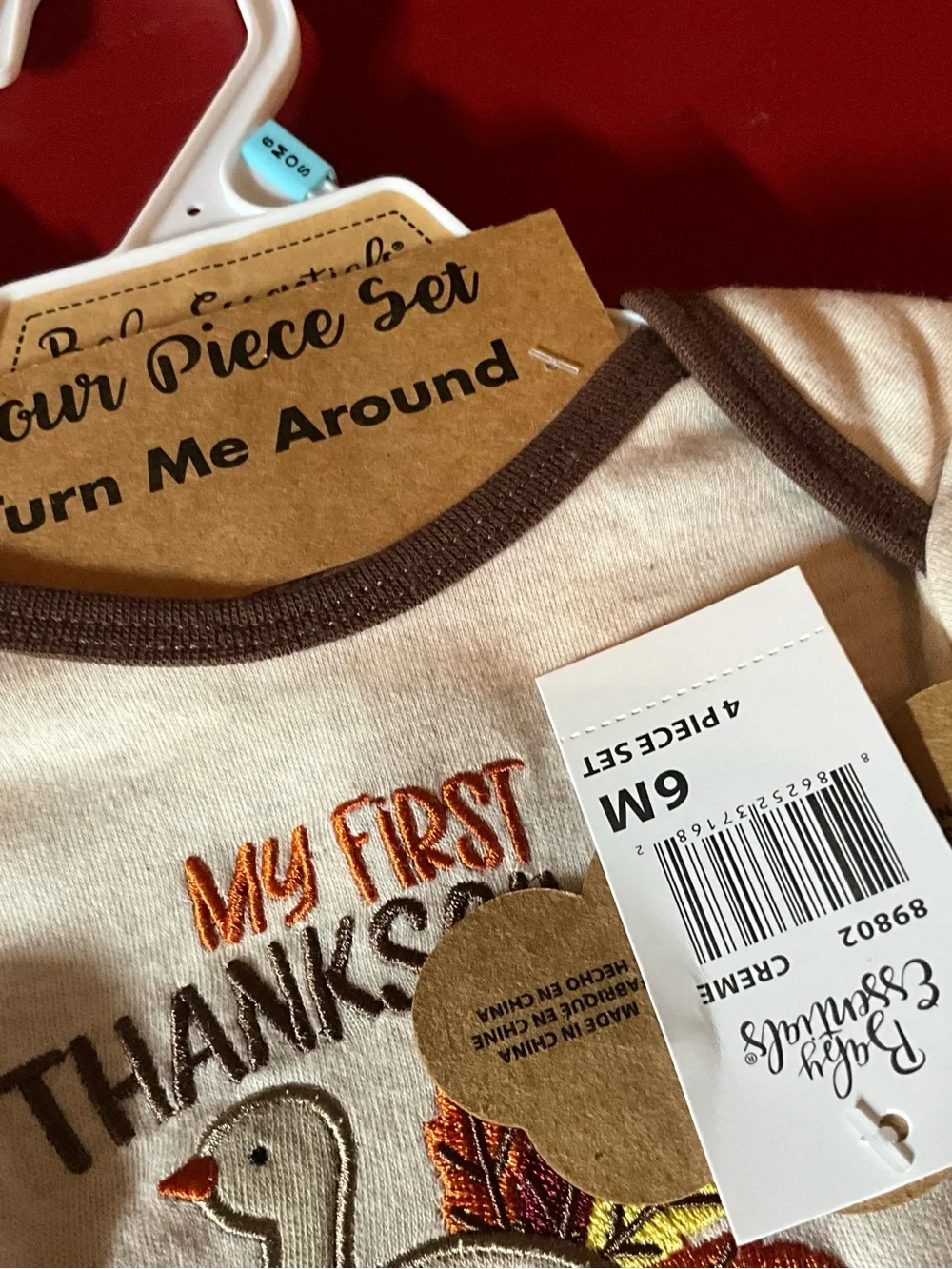 NWT baby essentials size 6 month first Thanksgiving outfit